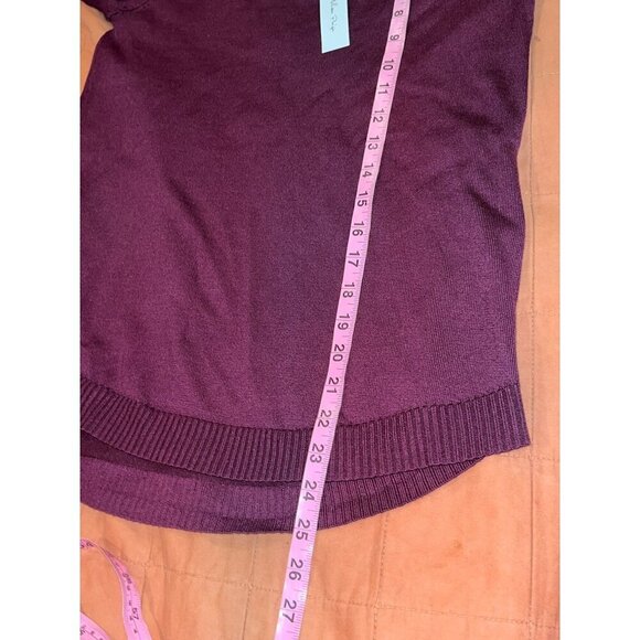 NWT Melissa Paige Purple Ribbed Knit Long Sleeve Pullover Sweater Women's Size P - Picture 7 of 9